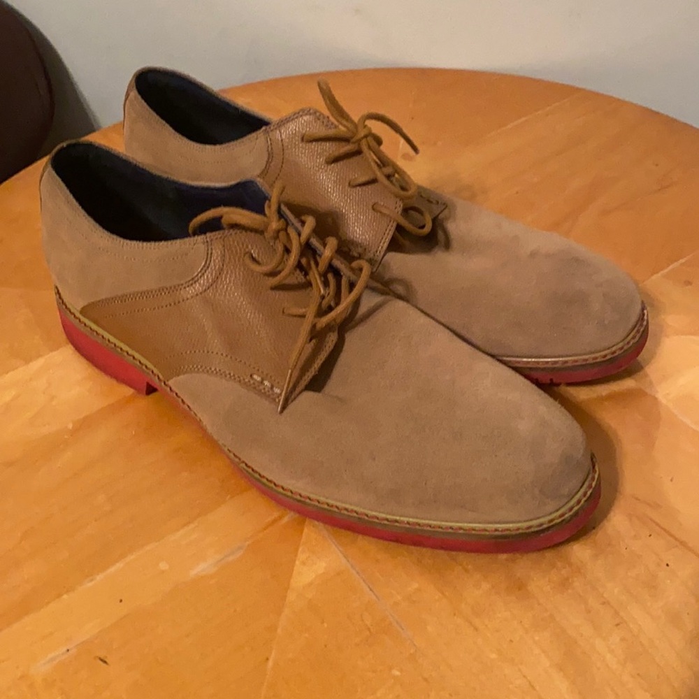 Cole Haan Men's Dress Shoes Size 13 Suede Tan Red